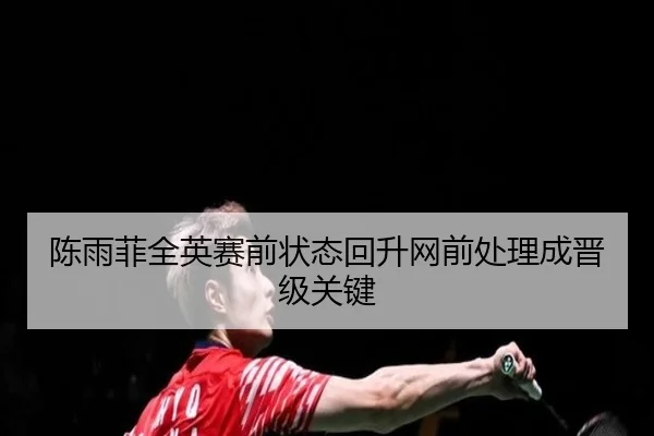 陈雨菲全英赛前状态回升网前处理成晋级关键（manguan）